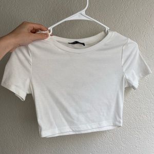 White cropped top